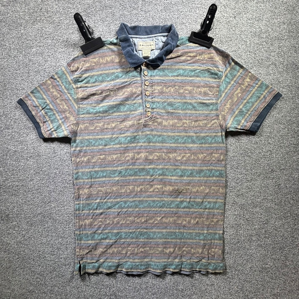 Vintage Arizona Jean Co. Polo Shirt Men's XL Multicolor Southwest Aztec Cotton